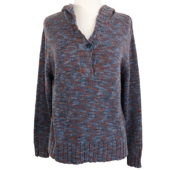 Woolrich Pullover Knitted Hooded Sweater Cotton Blend Women Size Medium M - Picture 1 of 8